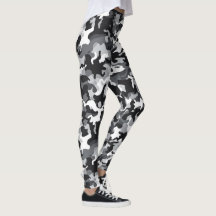 Leggings für Schwarz-Weiß-Camouflage