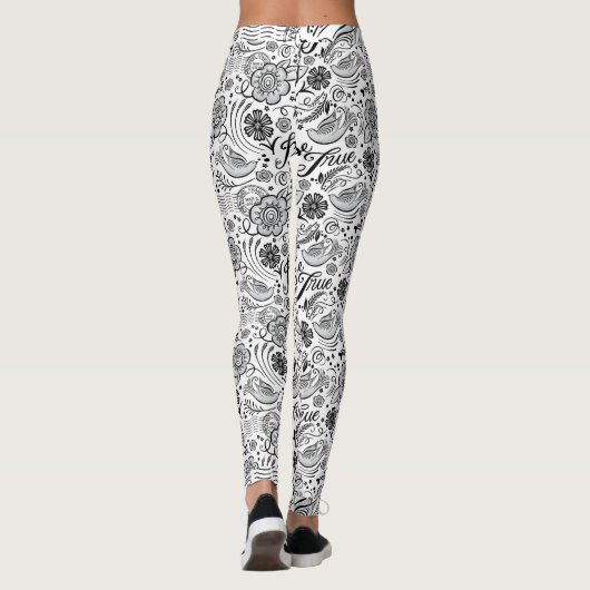 Leggings für Schwarz-weiße Muster (Rückseite)