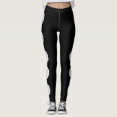 Leggings für Schwarzweiß-Volleyball (Vorderseite)