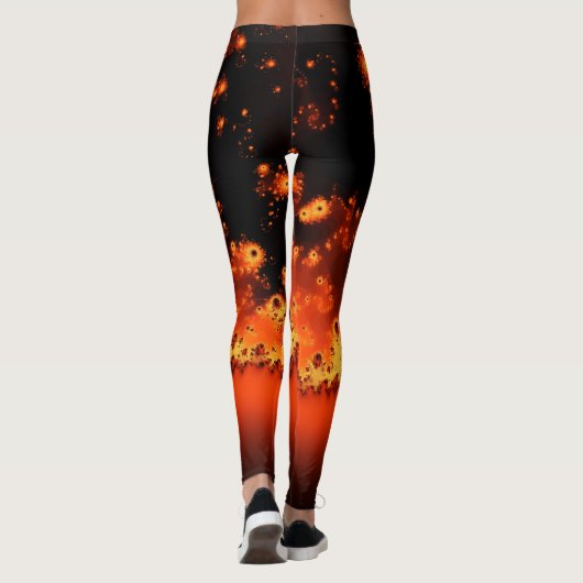 Leggings für Solarflare-Fraktal (Rückseite)