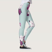 Leggings für Vintages Blau und Lila Rose (Rechts)