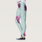 Leggings für Vintages Blau und Lila Rose (Links)