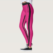 Leggings für Warmes Rosa und schwarze Streifen (Links)