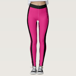 Leggings für Warmes Rosa und schwarze Streifen