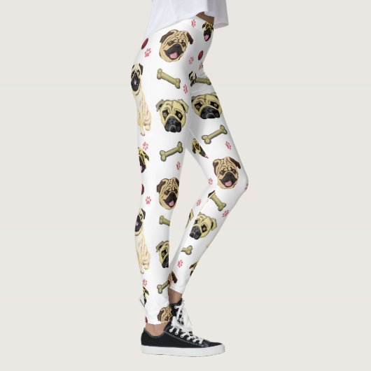 Leggings für Weißdrucke Mops (Rechts)