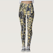 Leggings "Gator Skin" schwarz und gelb (Vorderseite)