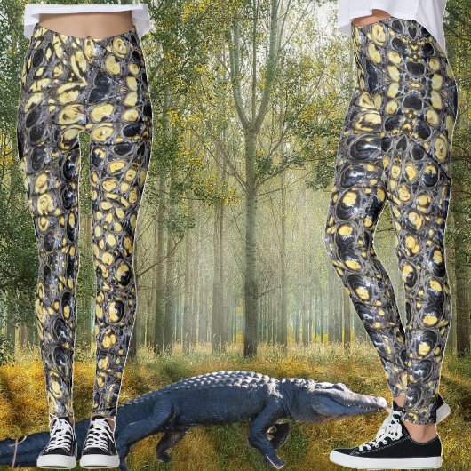 Leggings "Gator Skin" schwarz und gelb