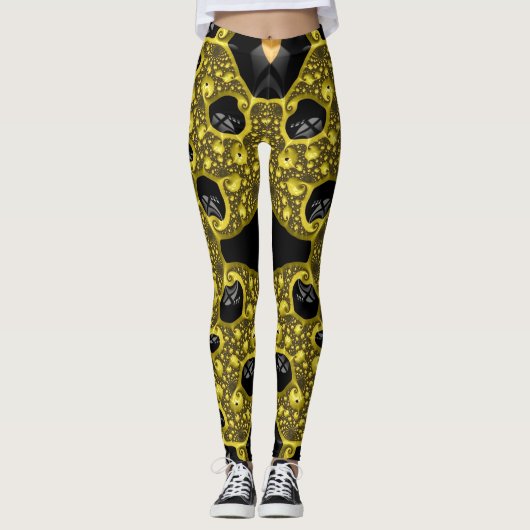 Leggings ~ gelb schwarz ~ Original (Vorderseite)