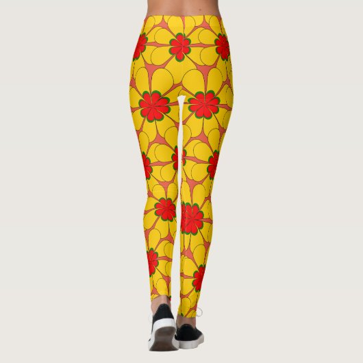 Leggings - Gelbe Blumen (Rückseite)