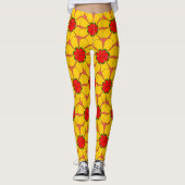 Leggings - Gelbe Blumen (Vorderseite)
