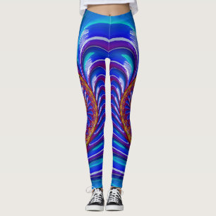 Leggings ~glänzend blau lila gelb ~ Original