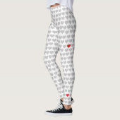 Leggings - Graues Herz - Rotes Herz (Links)