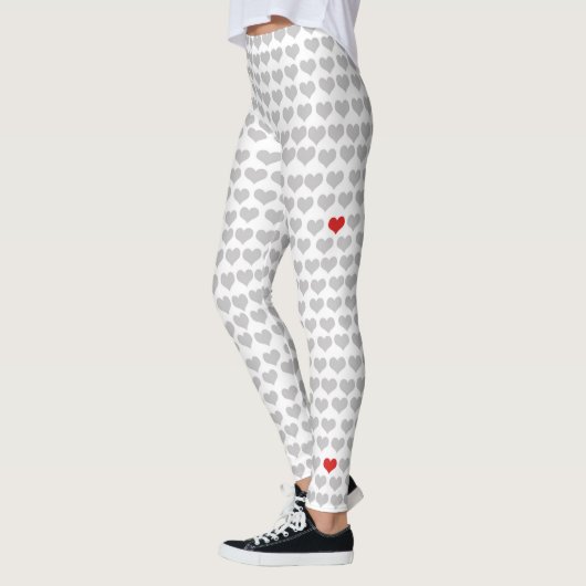 Leggings - Graues Herz - Rotes Herz (Links)