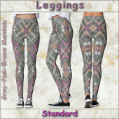 LEGGINGS - Graurosa-braunes Mandala-Design
