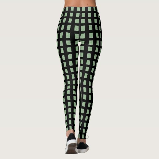 Leggings Green Black Square (Rückseite)