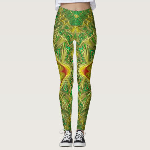 Leggings ~green gold Red Christmas
