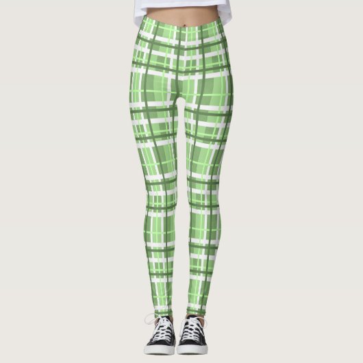 Leggings-Grün-Kariert Leggings (Vorderseite)