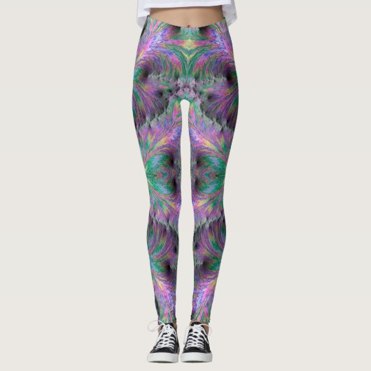 Leggings ~ grün lila ~ Original (Vorderseite)