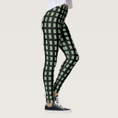 Leggings Grün Schwarz Quadrat (Rechts)