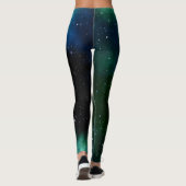 Leggings - grüne Galaxie, Sterne, Universum (Rückseite)