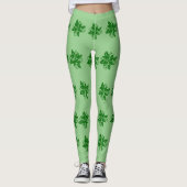 Leggings - Grüne Holly-Branchen (Vorderseite)