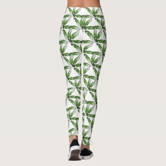 Leggings - Grünfederdesign (Rückseite)