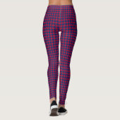 Leggings Hahnentrittmuster Rot und Blau (Rückseite)