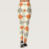 Leggings HARLEQUIN PATTERN ORANGE AND GRAU (Rückseite)