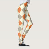 Leggings HARLEQUIN PATTERN ORANGE AND GRAU (Rechts)
