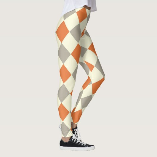 Leggings HARLEQUIN PATTERN ORANGE AND GRAU (Rechts)