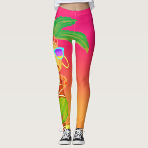 Leggings Hula Palme (Sonnenuntergangorange)
