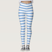 Leggings in Blau und Weiß gestreift (Vorderseite)