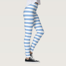 Leggings in Blau und Weiß gestreift
