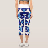 Leggings in Blautönen und Navyblau. (Rückseite)