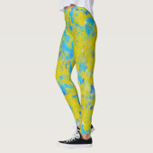 Leggings in den Wirbel Gelb, Blau und Weiß (Links)