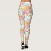 Leggings in farbenfrohen Pastellfarben Rosa Blumen (Rückseite)
