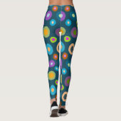 Leggings in farbenfrohen Punkten auf dunkelblau (Rückseite)