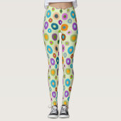 Leggings in farbenfrohen Punkten auf hellgrün (Vorderseite)