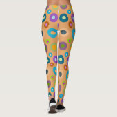 Leggings in farbenfrohen Punkten auf orange (Rückseite)