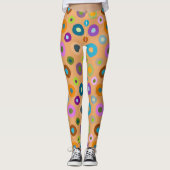 Leggings in farbenfrohen Punkten auf orange (Vorderseite)
