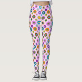 Leggings in farbenfrohen Punkten auf rosa (Vorderseite)