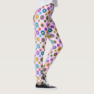 Leggings in farbenfrohen Punkten auf rosa