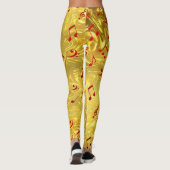 Leggings in Gold und Rot mit eleganten Noten (Rückseite)