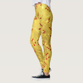 Leggings in Gold und Rot mit eleganten Noten (Links)