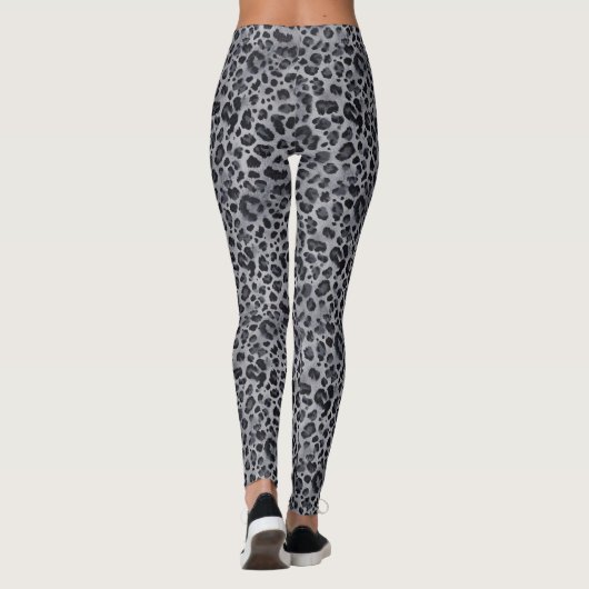 Leggings in Grau und Schwarz Leopard (Rückseite)