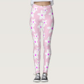 Leggings in hellrosa Blüten (Vorderseite)