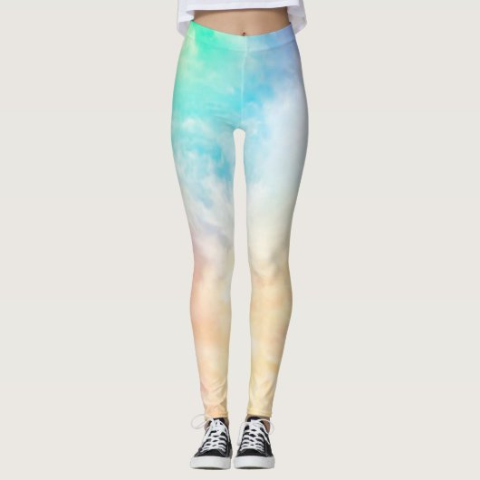 Leggings in mehrfarbigen Pastellfarben. (Vorderseite)