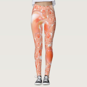 Leggings in pfirsichfarbenem und cremefarbenem Blu