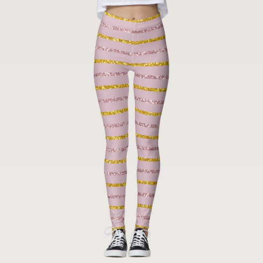 Leggings in Rosa und Gold (Vorderseite)