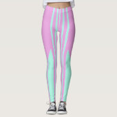 Leggings in Rosa und Grün gestreift (Vorderseite)